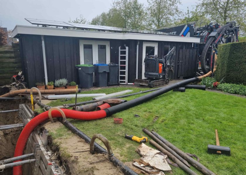 Kelderwand vrijzuigen met zuigtechniek